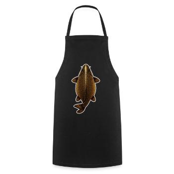Golden Carp Top View – Clean Fishing Design - Cooking Apron - black - Front - AI Model Male 185 dark (185cm)