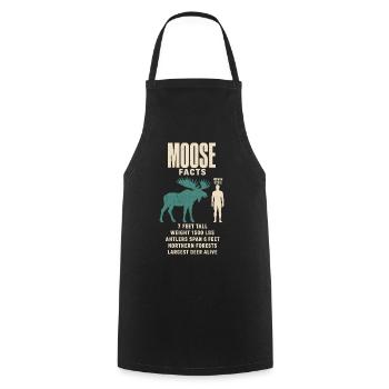 Moose Fakten Tierrekord Größenvergleich Tafel - Kochschürze - Schwarz - Vorne - AI Model Male 185 dark (185cm)