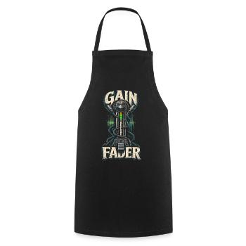 Tontechniker Audiotechnik Gain Before Fader - Kochschürze - Schwarz - Vorne - AI Model Male 185 dark (185cm)