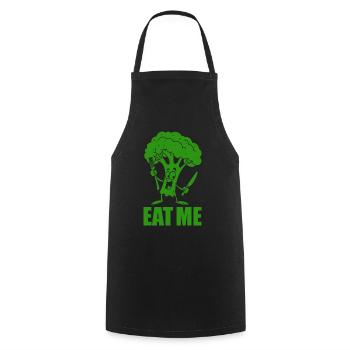 Brocoli - Mange-moi - Légumes, végétalien - Tablier de cuisine - noir - Devant - AI Model Male 185 dark (185cm)