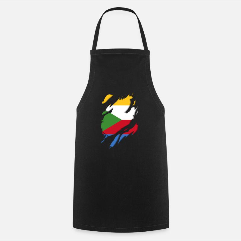 Motif déchiré du drapeau des Comores - Tablier de cuisine - noir