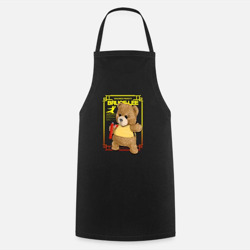 Ours Kongfu - Bruce Lee - Tablier de cuisine - noir