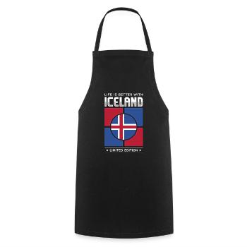Islande - Tablier de cuisine - noir - Devant - AI Model Male 185 dark (185cm)