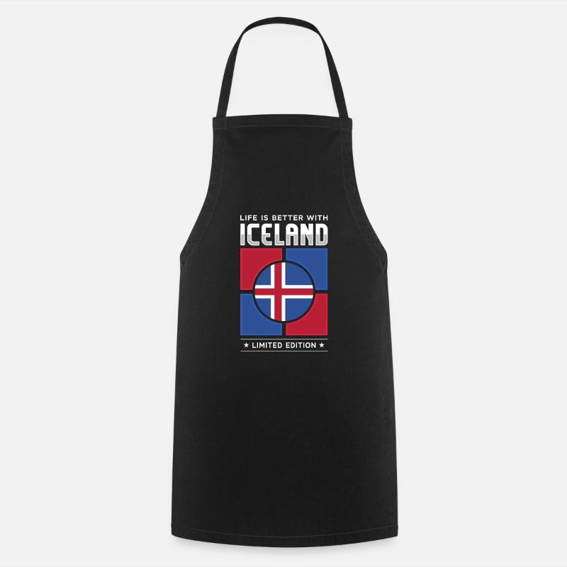 Islande - Tablier de cuisine - noir