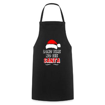 Long Time No See Santa - Cooking Apron - black - Front - AI Model Male 185 dark (185cm)
