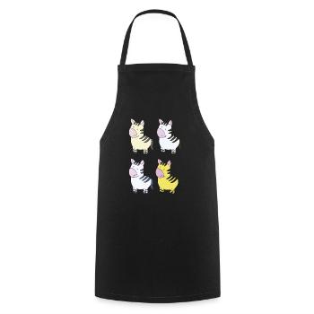 Zebra Colorful - Cooking Apron - black - Front - AI Model Male 185 dark (185cm)