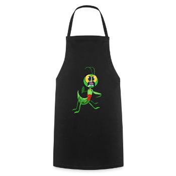 Praying mantis wearing tang outfit doing tai chi - Cooking Apron - black - Front - AI Model Male 185 dark (185cm)