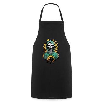 La mort dans le quartier - Tablier de cuisine - noir - Devant - AI Model Male 185 dark (185cm)