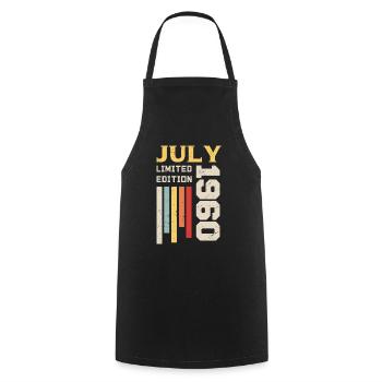 July 1960 - July 1960 Birthday Gift - Cooking Apron - black - Front - AI Model Male 185 dark (185cm)