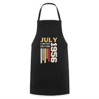 July 1956 - July 1956 Birthday Gift - Cooking Apron - black - Front - AI Model Male 185 dark (185cm)