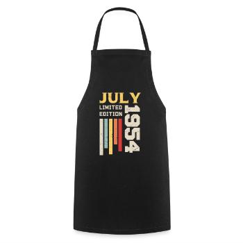 July 1954 - July 1954 Birthday Gift - Cooking Apron - black - Front - AI Model Male 185 dark (185cm)