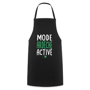 Mode Ardèche Activé - Idée Cadeau - Tablier de cuisine - noir - Devant - AI Model Male 185 dark (185cm)