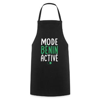 Mode Bénin Activé - Idée Cadeau - Tablier de cuisine - noir - Devant - AI Model Male 185 dark (185cm)
