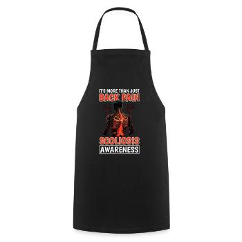 It's More Than Back Pain, Scoliosis Awareness 9 - Cooking Apron - black - Front - AI Model Male 185 dark (185cm)