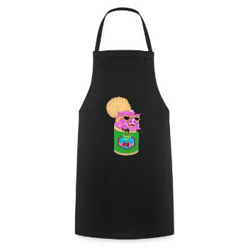 100% pork - Cooking Apron - black - Front - AI Model Male 185 dark (185cm)
