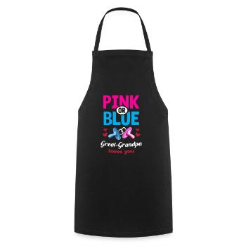 Pink or Blue Great-Grandpa Loves You Gender - Kochschürze - Schwarz - Vorne - AI Model Male 185 dark (185cm)