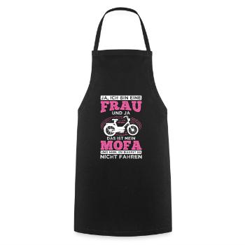 Mofa Moped Geschenk - Kochschürze - Schwarz - Vorne - AI Model Male 185 dark (185cm)