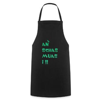 An Schas muas i - Kochschürze - Schwarz - Vorne - AI Model Male 185 dark (185cm)