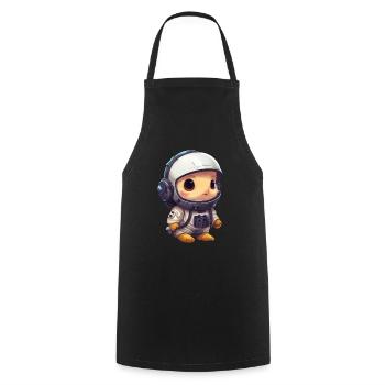 Chicken chick astronaut, cosmonaut in space - Cooking Apron - black - Front - AI Model Male 185 dark (185cm)