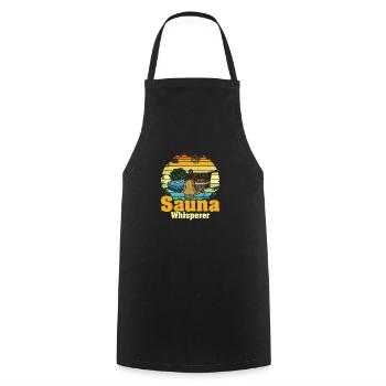 Sauna Whisperer Spa Banja Saunaclub Saunameister - Kochschürze - Schwarz - Vorne - AI Model Male 185 dark (185cm)