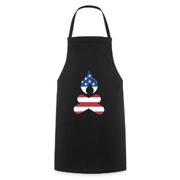 Camper Us Flag Camping - Cooking Apron - black - Front - AI Model Male 185 dark (185cm)
