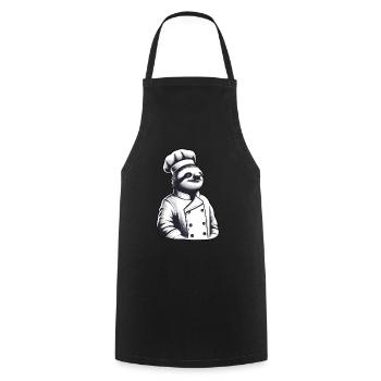 Fier chef paresseux : maître de la cuisine - Tablier de cuisine - noir - Devant - AI Model Male 185 dark (185cm)