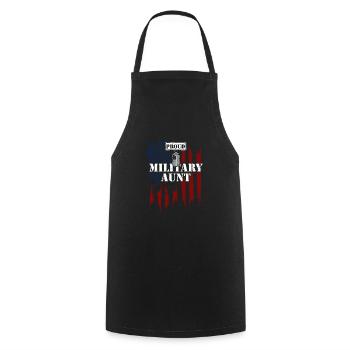 Tante militaire fière - Vétéran - Tablier de cuisine - noir - Devant - AI Model Male 185 dark (185cm)