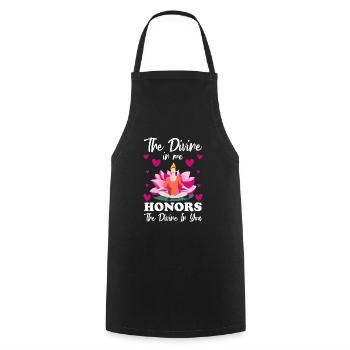 Yoga Zen Awareness - Cooking Apron - black - Front - AI Model Male 185 dark (185cm)