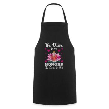 Meditation Relaxation Mindful Karma - Cooking Apron - black - Front - AI Model Male 185 dark (185cm)
