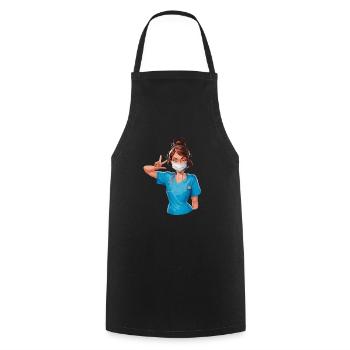 Lustige Krankenschwester mit Humor - Kochschürze - Schwarz - Vorne - AI Model Male 185 dark (185cm)
