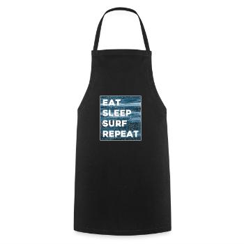 Eat Sleep Surf Repeat - Cooking Apron - black - Front - AI Model Male 185 dark (185cm)