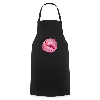 Flamingo mit Blumen - Kochschürze - Schwarz - Vorne - AI Model Male 185 dark (185cm)