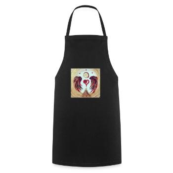 Le cœur du bonheur - Tablier de cuisine - noir - Devant - AI Model Male 185 dark (185cm)