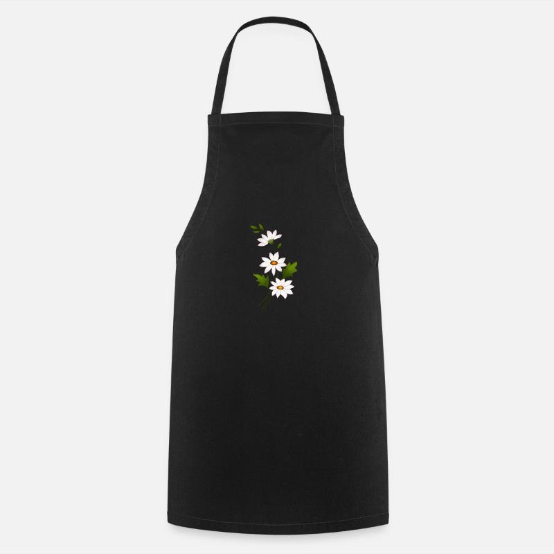 Daisy Flowers - Cooking Apron - black
