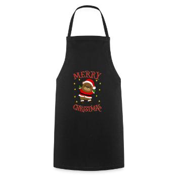 Joyeux Noël Santa Bear - Tablier de cuisine - noir - Devant - AI Model Male 185 dark (185cm)