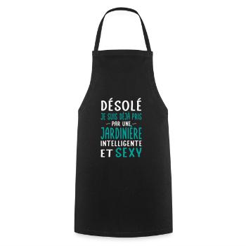 Désolé déjà pris par une jardinière sexy - Tablier de cuisine - noir - Devant - AI Model Male 185 dark (185cm)