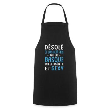 Désolé déjà pris par une Basque sexy - Tablier de cuisine - noir - Devant - AI Model Male 185 dark (185cm)