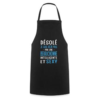 Désolé déjà pris par une Berrichonne sexy - Tablier de cuisine - noir - Devant - AI Model Male 185 dark (185cm)