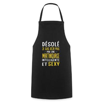 Désolé déjà pris par une Martiniquaise sexy - Tablier de cuisine - noir - Devant - AI Model Male 185 dark (185cm)