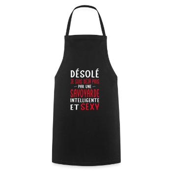 Désolé déjà pris par une Savoyarde sexy - Tablier de cuisine - noir - Devant - AI Model Male 185 dark (185cm)