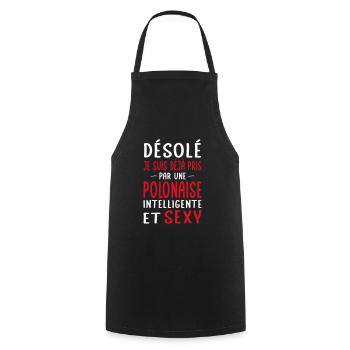 Désolé déjà pris par une Polonaise sexy - Tablier de cuisine - noir - Devant - AI Model Male 185 dark (185cm)