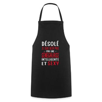 Désolé déjà pris par une Sénégalaise sexy - Tablier de cuisine - noir - Devant - AI Model Male 185 dark (185cm)