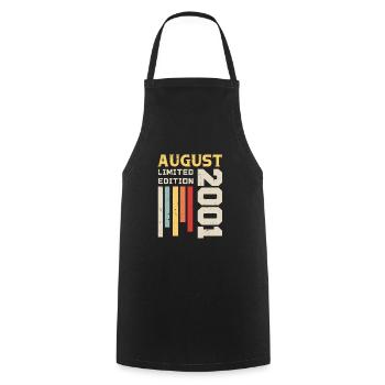 August 2001 - Birthday Gift August 2001 August - Cooking Apron - black - Front - AI Model Male 185 dark (185cm)