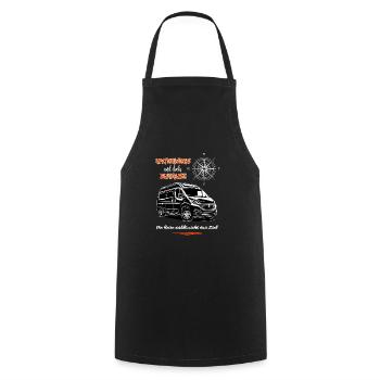 Camping van camping-car dicton avec boussole - Tablier de cuisine - noir - Devant - AI Model Male 185 dark (185cm)