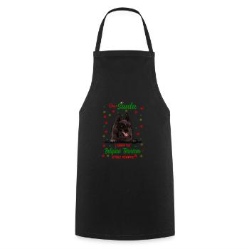 Belgische Tervuren Hund Weihnachten Hunderasse - Kochschürze - Schwarz - Vorne - AI Model Male 185 dark (185cm)