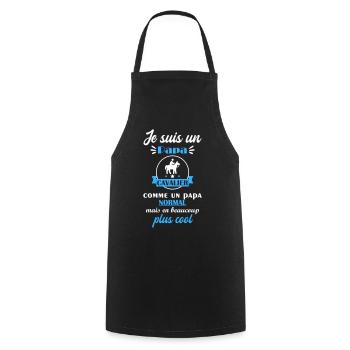 papa cool cavalier, cadeau fête des pères - Tablier de cuisine - noir - Devant - AI Model Male 185 dark (185cm)