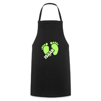 Empreinte pour le bébé biologique d’Isaac - Tablier de cuisine - noir - Devant - AI Model Male 185 dark (185cm)
