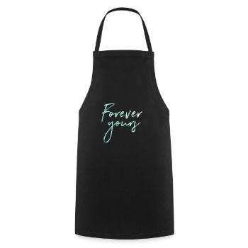 Forever Young Girl Power Woman Königin - Kochschürze - Schwarz - Vorne - AI Model Male 185 dark (185cm)