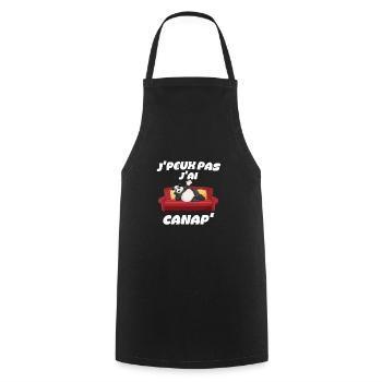 J'peux Pas J'ai Canap' Canapé Panda Animal Détente - Tablier de cuisine - noir - Devant - AI Model Male 185 dark (185cm)