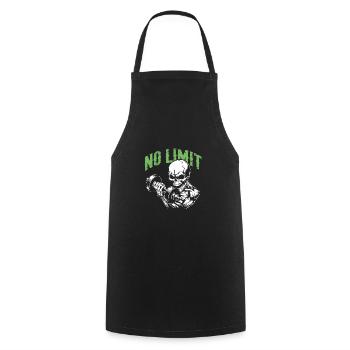 Crâne de musculation No Limit Workout avec haltère - Tablier de cuisine - noir - Devant - AI Model Male 185 dark (185cm)